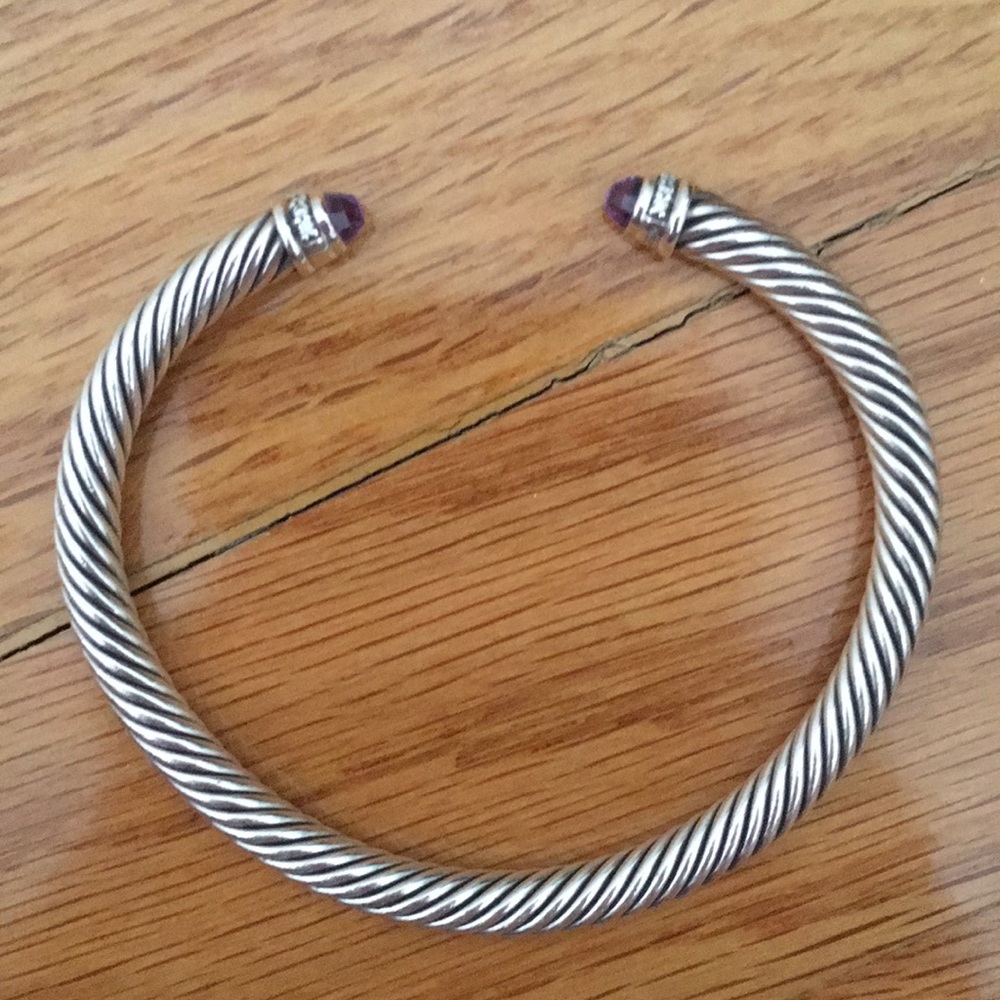 David Yurman Cable Bracelet Amethyst and Diamonds